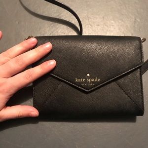 Kate Spade black envelope wallet/cross body